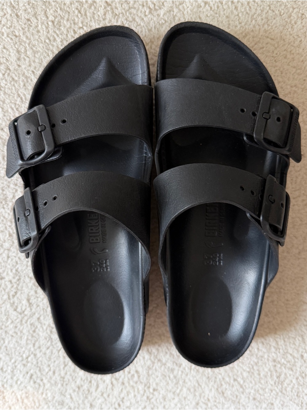 Birkenstock EVA Arizona Slide Sandals in Black sz 37